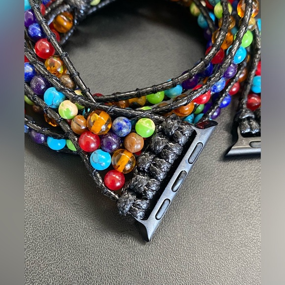 multi color beaded wrap band for Apple watch 41mm - Picture 4 of 7